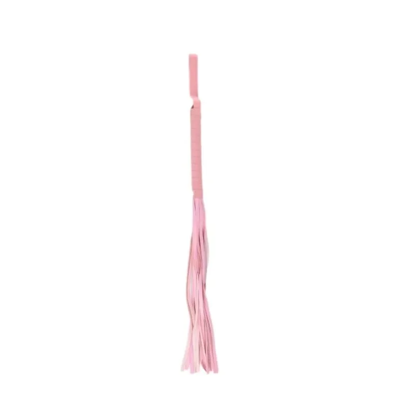 Deri Pembe Harnes Fantazi 7'li Kelepçe Kırbaç Fetiş Seti