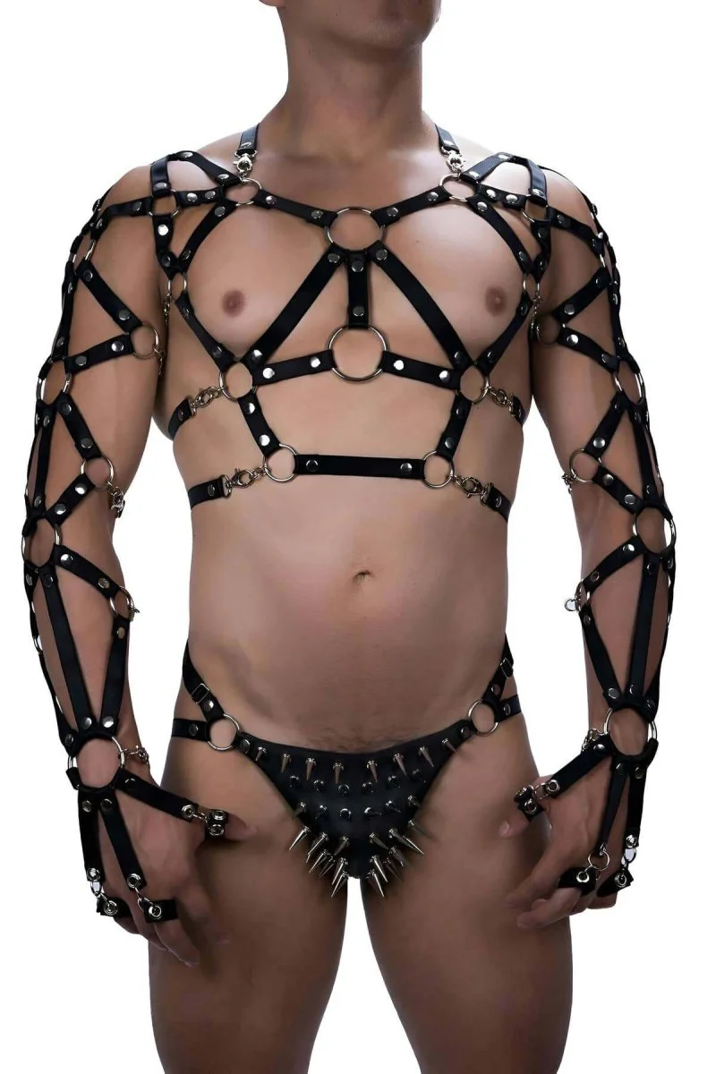Lastik Göğüs Ve Çivili Külot Harness Takım - Brfm181