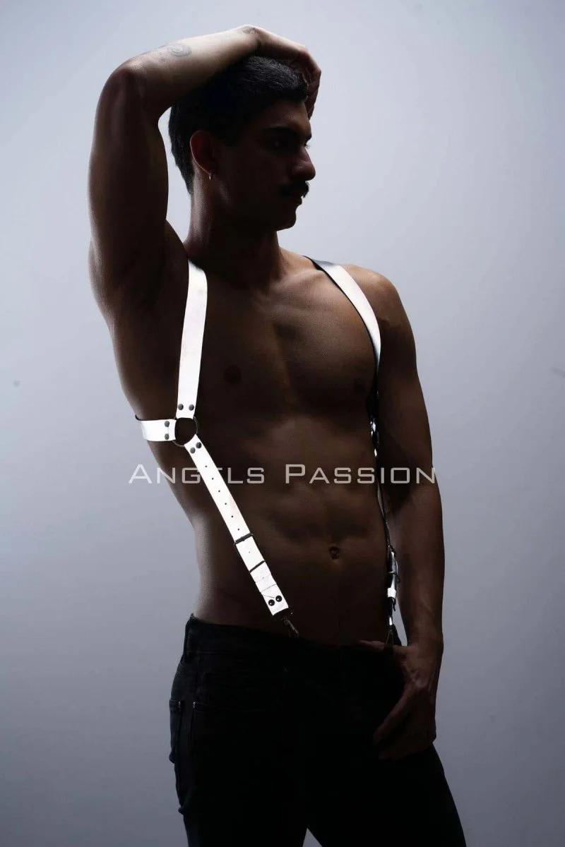 Reflektörlü (karanlıkta Parlayan) Göğüs Harness, Erkek  Pantolon Askısı, Reflektörlü Clubwear - Brfm160