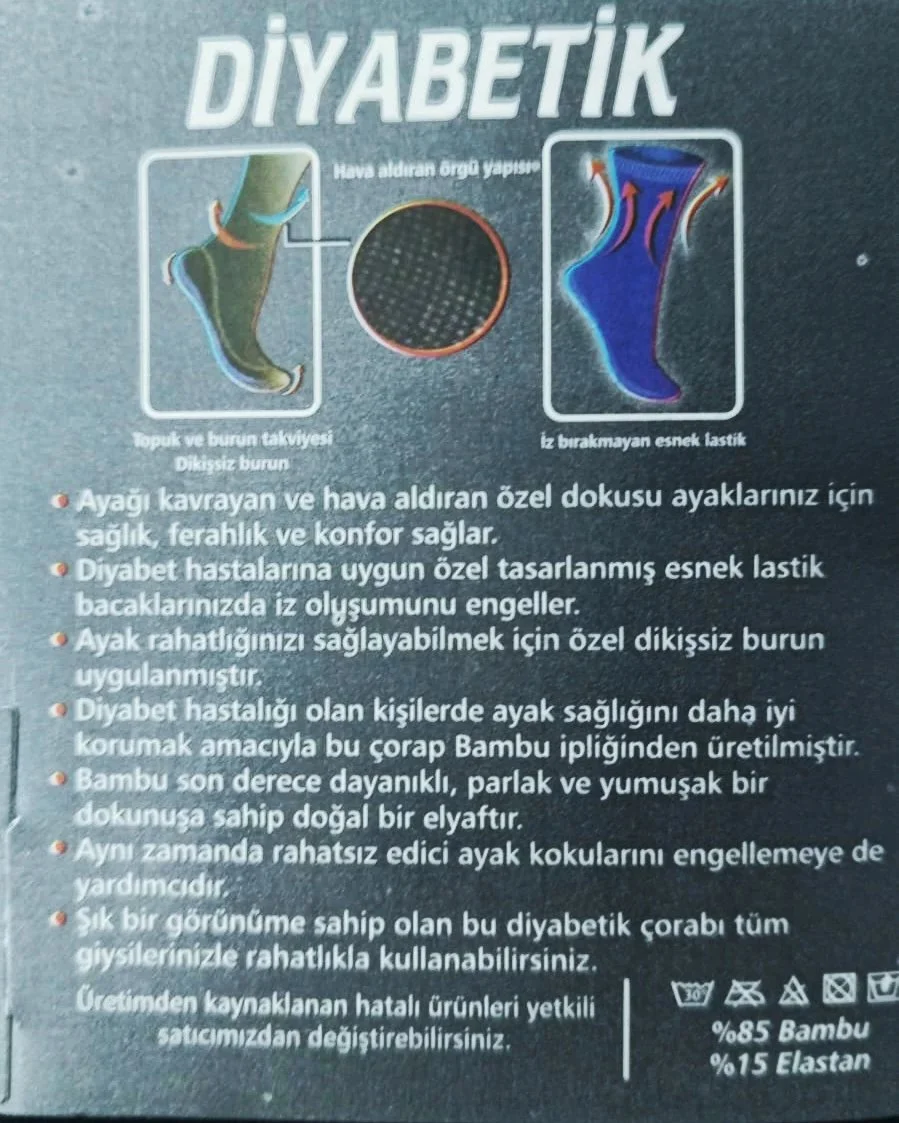 Savcıoğlu Diabetik Bambu Soket Çorap 10 Adet