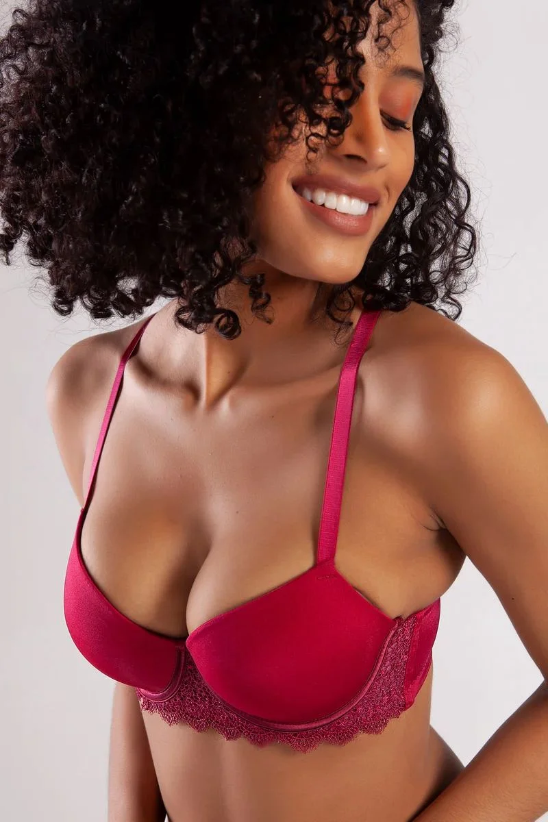Garland Big Size Plunge Bra, Şarap Rengi Konforlu Ve Şık Sütyen