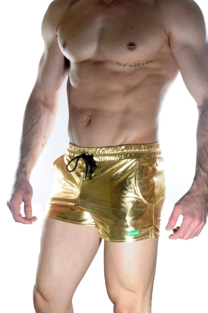 Erkek Gold Lame Short