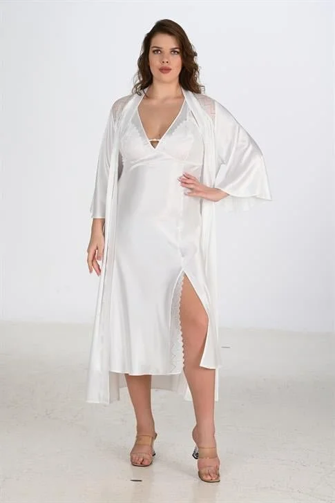 2li Ekru Sabahlık Takımı Bigsize 6224