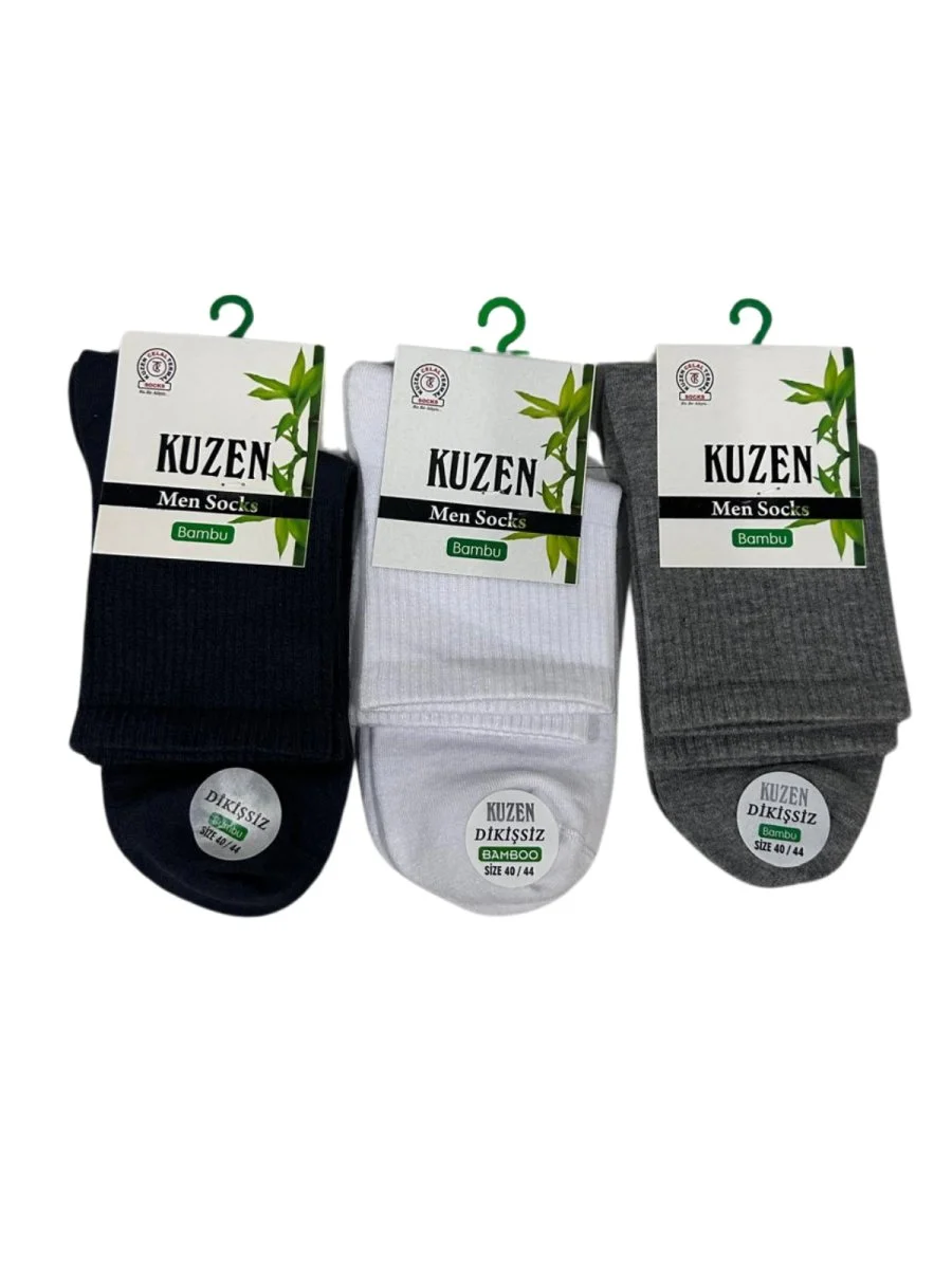 Kuzen Dikişsiz Yarım Konç Bambu Erkek Çorap 6 Adet