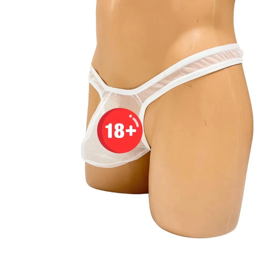 Fantezi Seksi Beyaz Transparan Erkek İç Çamaşırı