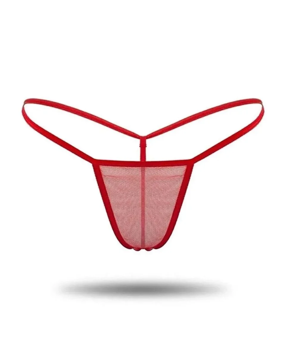 Kadın 3'lü Transparan Tül String