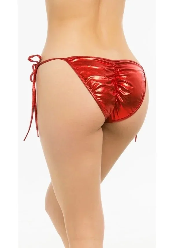 Fantazi Aşk Kırmızısı Seksi Yandan Bağlamalı String - Külot