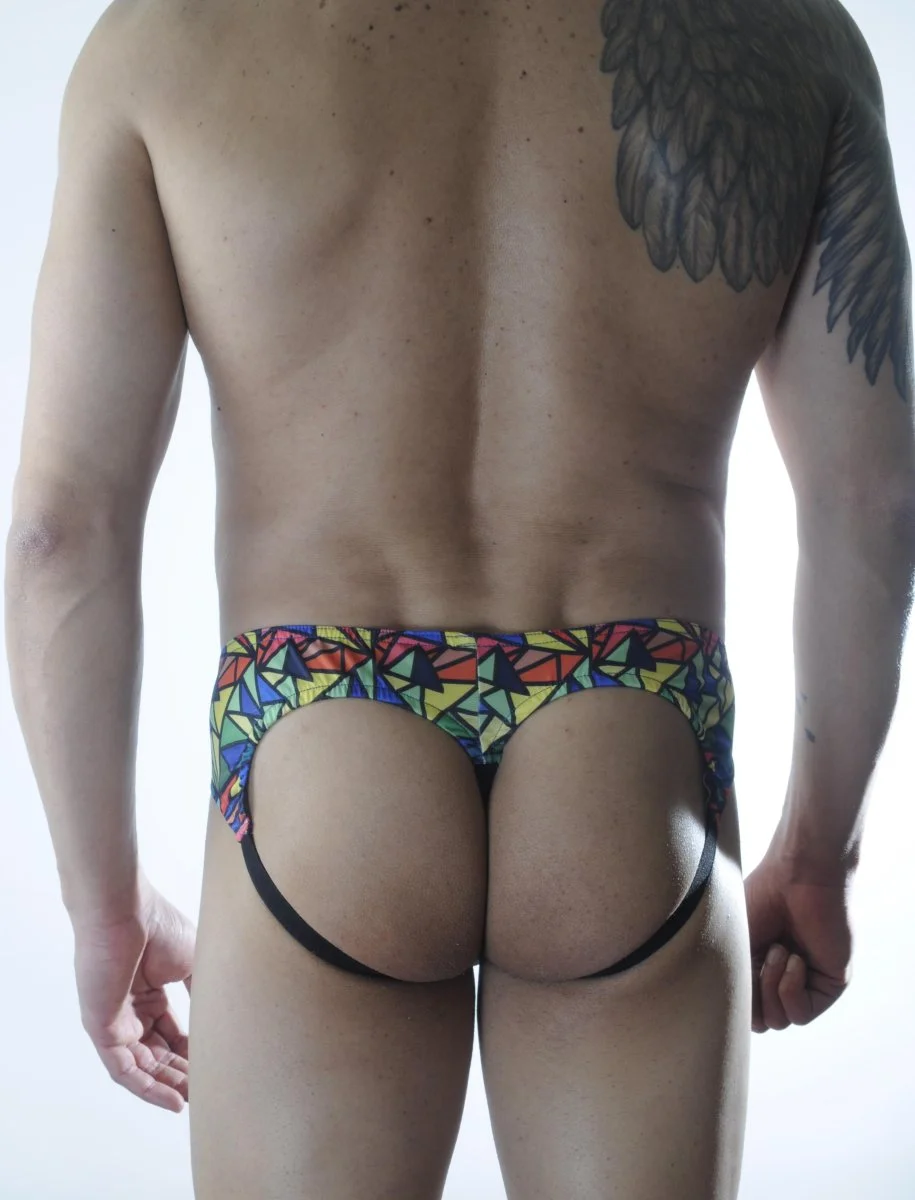 Erkek Renkli Desenli Fantezi Jockstrap