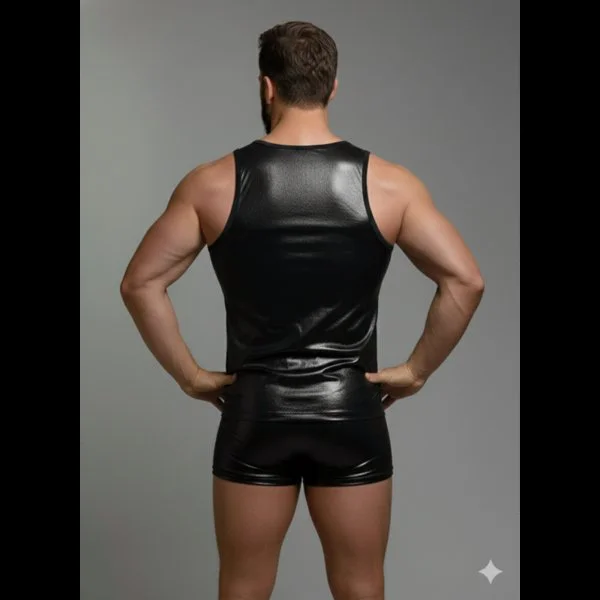 Erkek Lame Tank Top Boxer Takımı