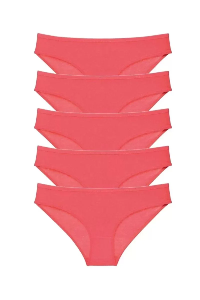 5 Adet Süper Eko Set Likralı Kadın Slip Külot Fuşya