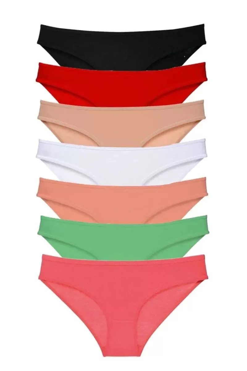 7 Adet Süper Eko Set Likralı Kadın Slip Külot Set 5