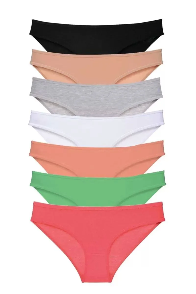 7 Adet Süper Eko Set Likralı Kadın Slip Külot Set 7