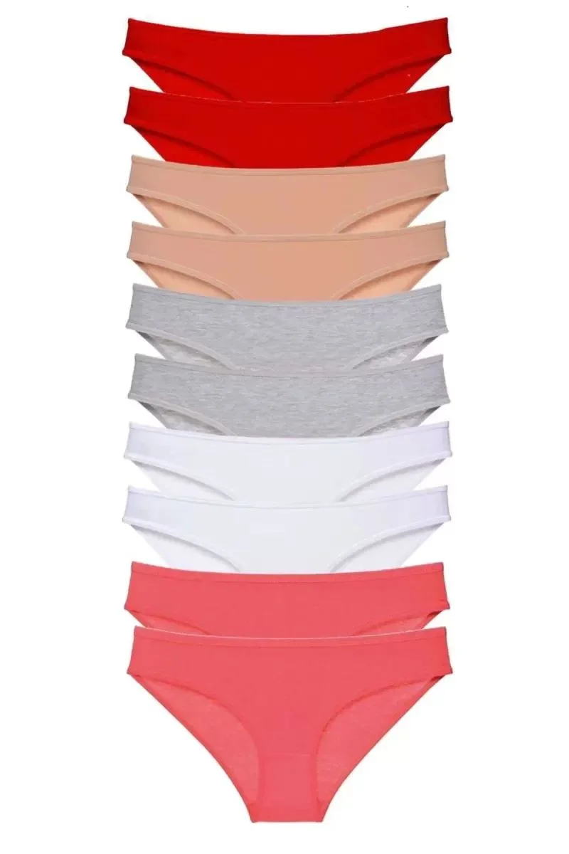 10 Adet Süper Eko Set Likralı Kadın Slip Külot 507
