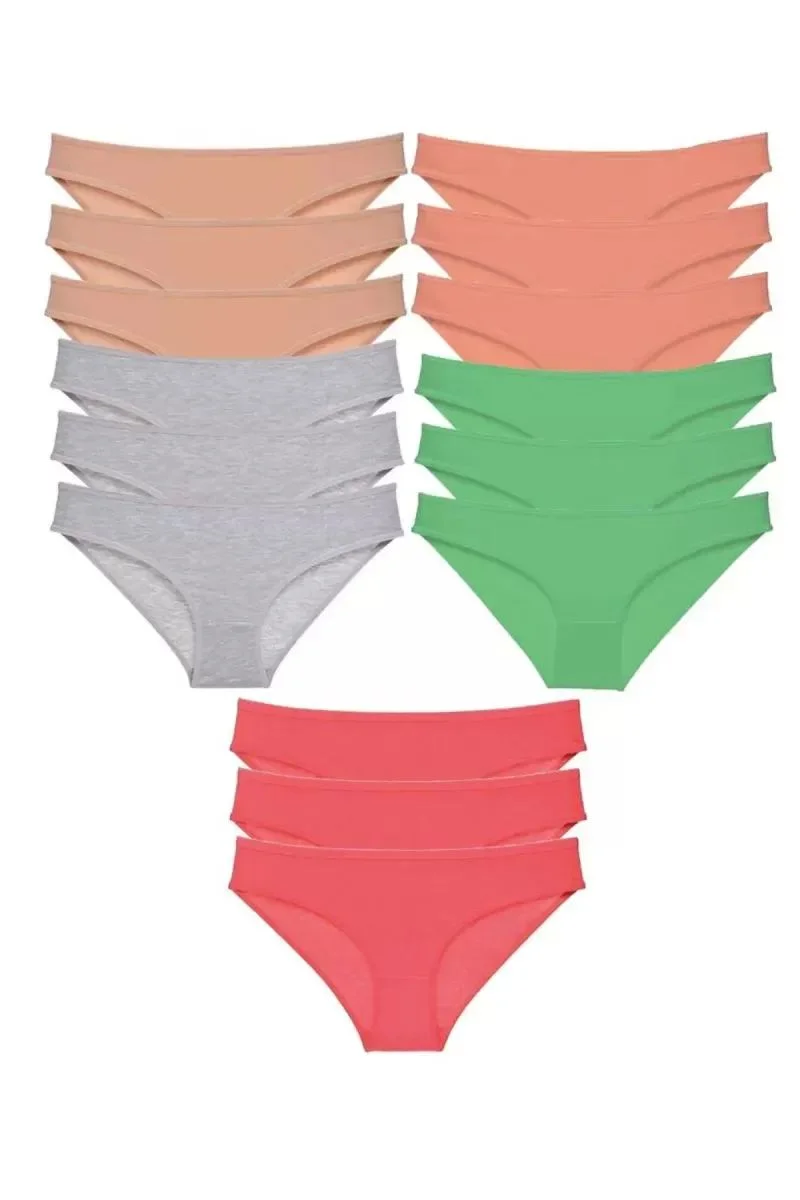 15 Adet Süper Eko Set Likralı Kadın Slip Külot Soft Renkler