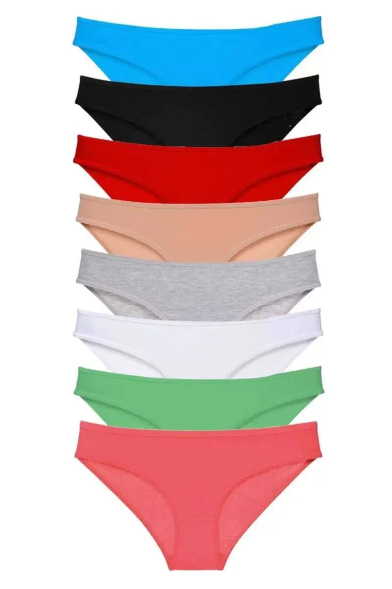 8 Adet Süper Eko Set Likralı Kadın Slip Külot Set 3