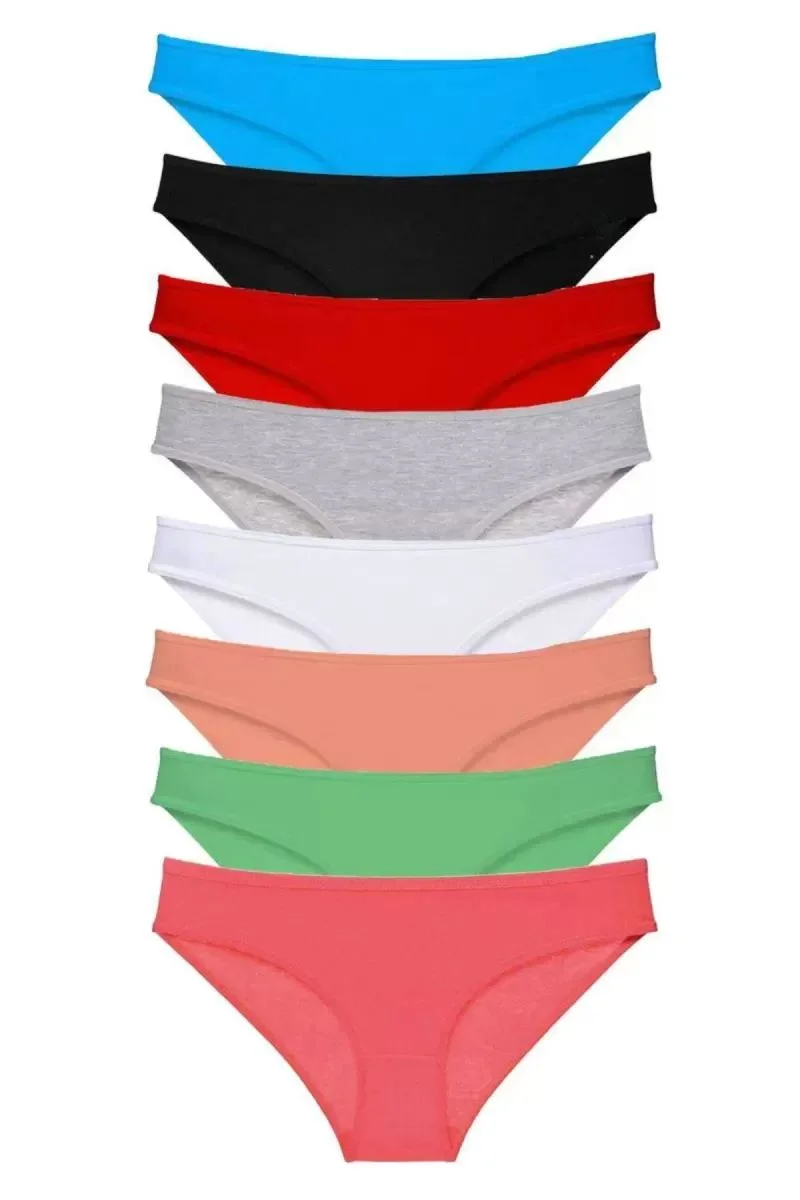 8 Adet Süper Eko Set Likralı Kadın Slip Külot Set 6