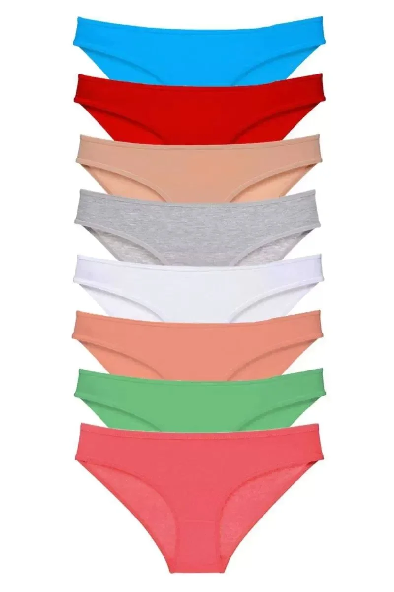 8 Adet Süper Eko Set Likralı Kadın Slip Külot Set 8