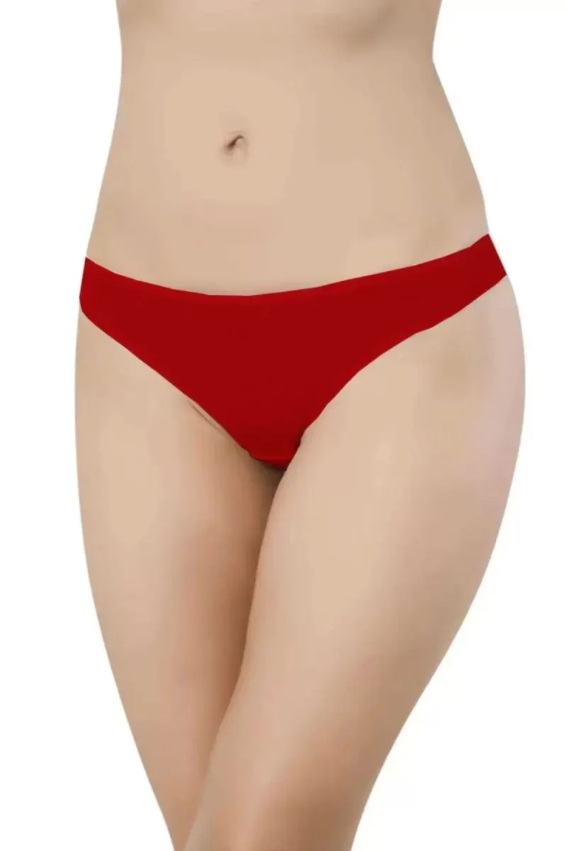6 Adet Süper Eko Set Likralı Kadın Slip Külot Kırmızı Beyaz