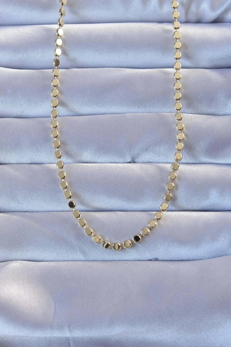 316L Çelik Gold Renk 60 cm Parçalı Ezme Kolye