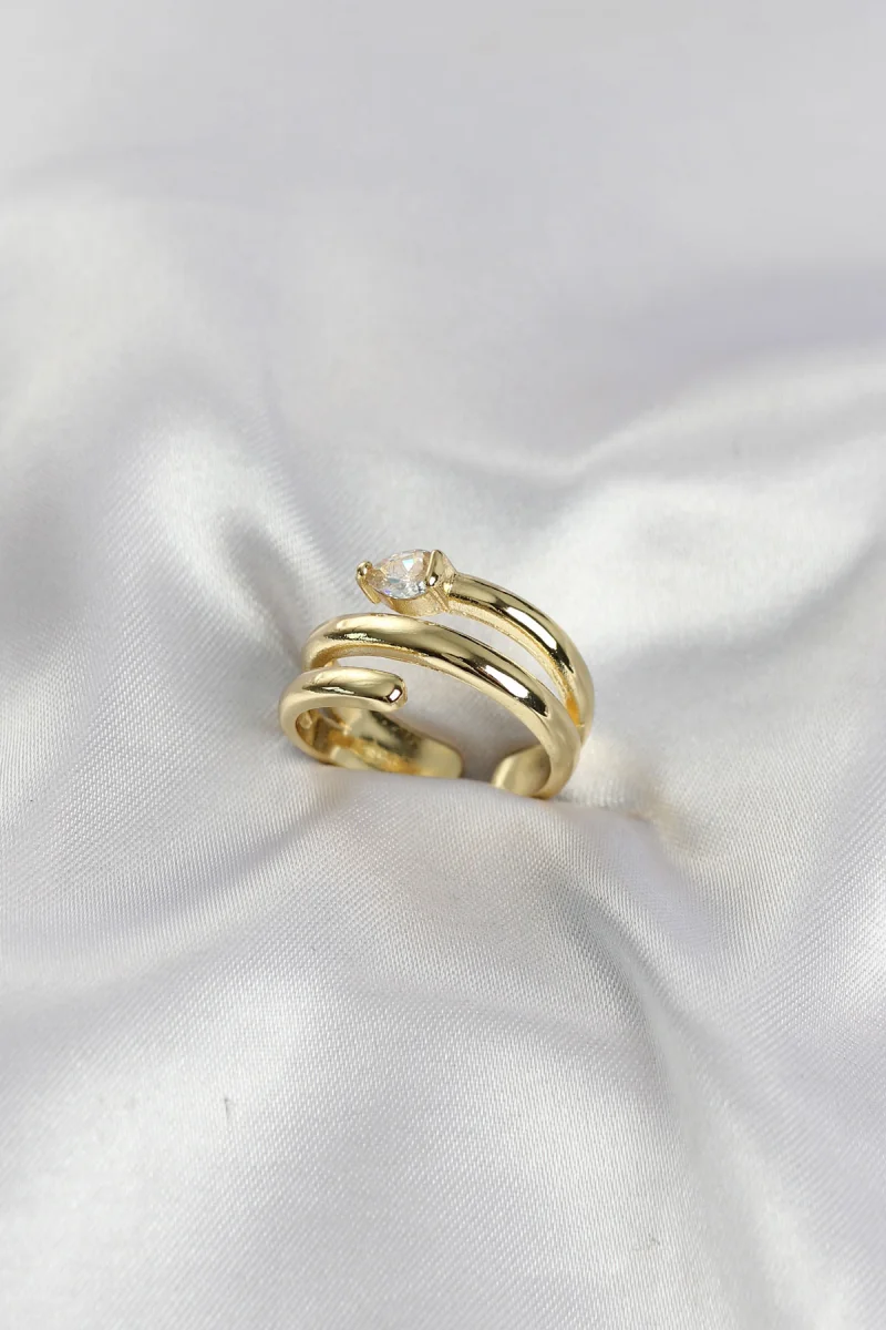 Pirinç Gold Renk Sarmal Yılan Model Kadın Yüzük