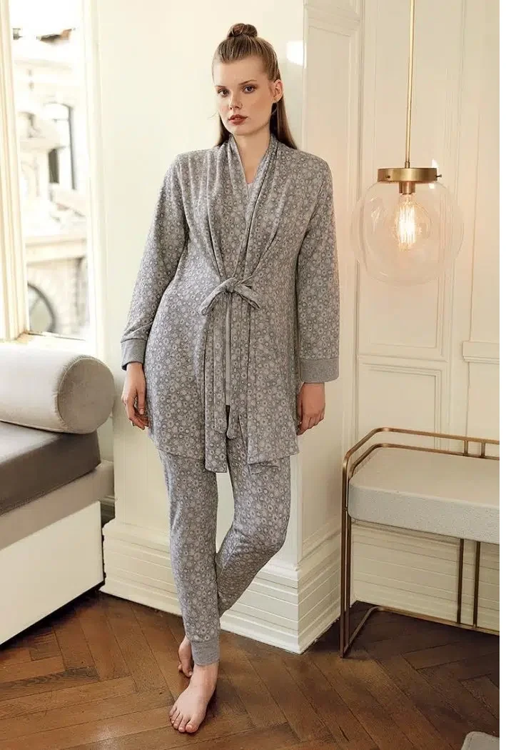 11301 Kadın Sabahlıklı Pijama Takımı