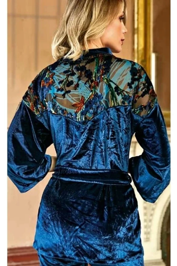 Anıl MAN5699 Bayan Sabahlık, Bralet Ve Pantolon Takımı