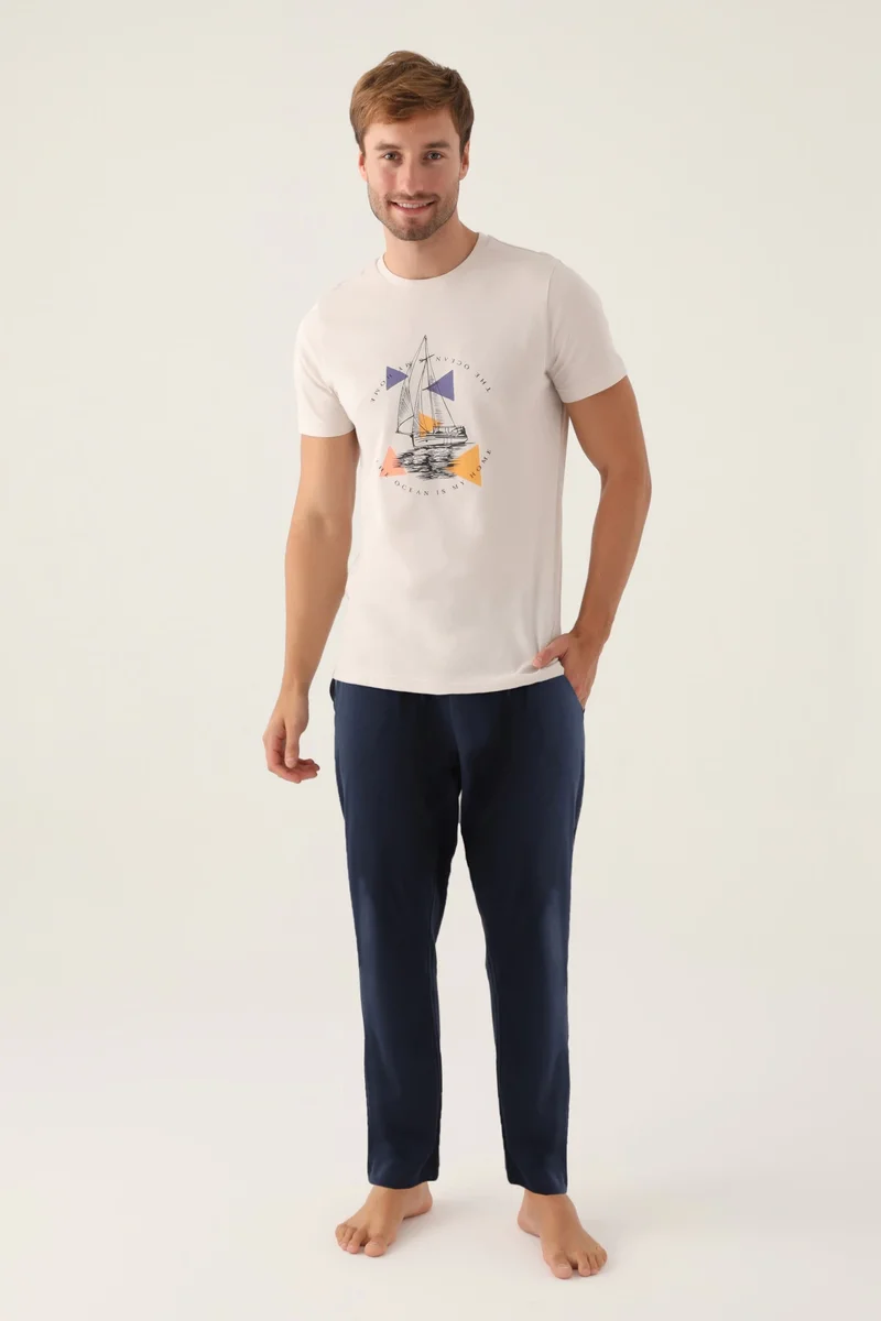 2991-S Erkek  Kısa Kol Pijama Takım