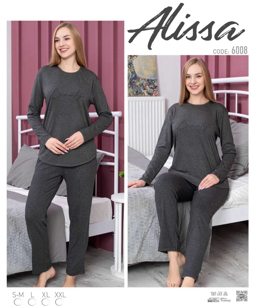 Alissa 6008 Kadın Uzun Kol Pijama Takımı