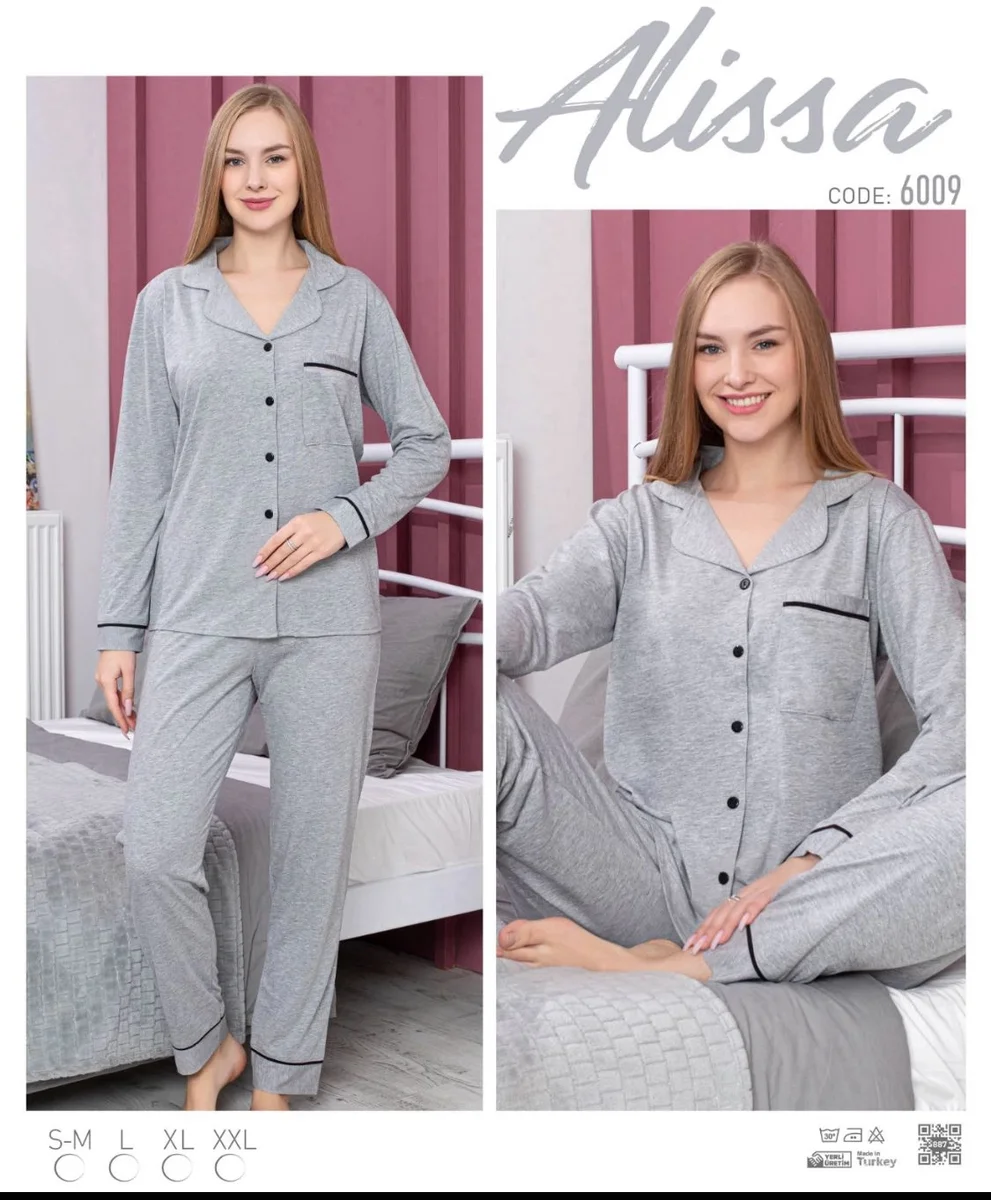 Alissa 6009 Kadın Uzun Kol Pijama Takımı