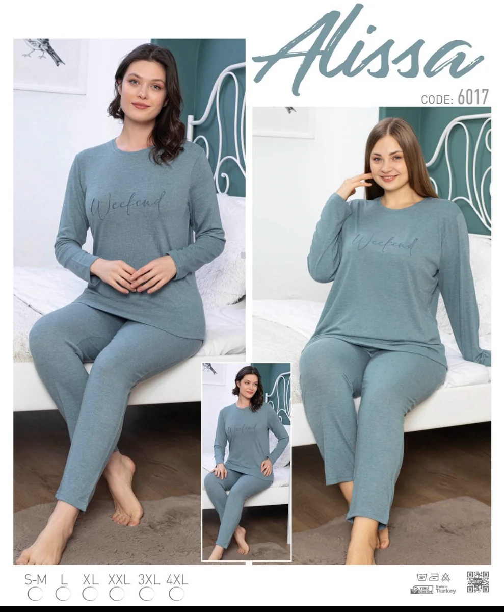 Alissa 6017 Kadın Uzun Kol Pijama Takımı