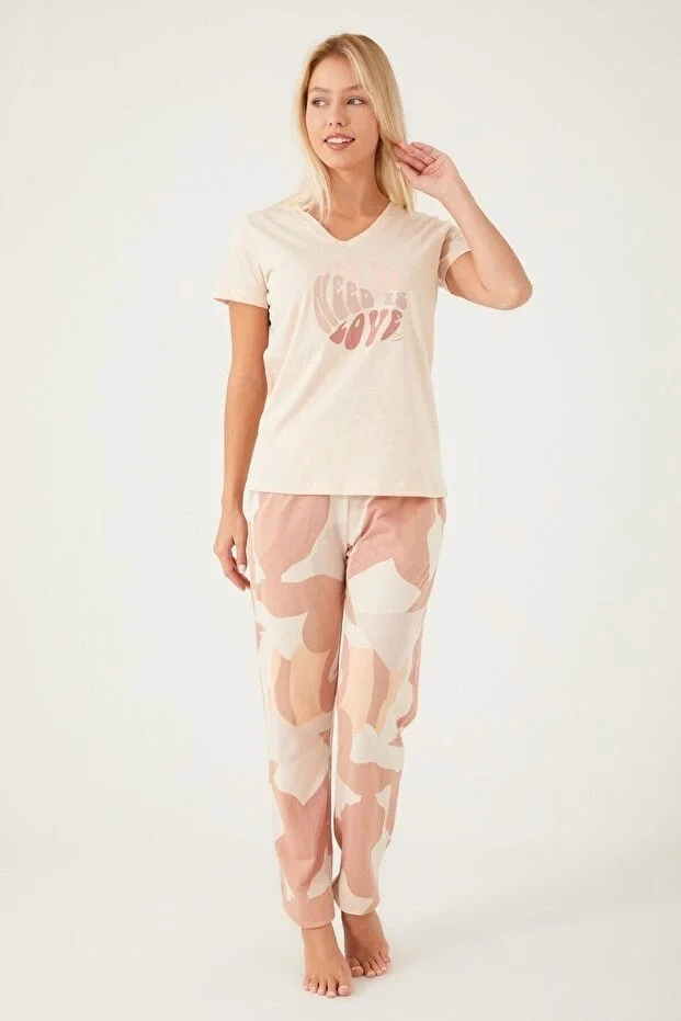2421-X Kadın Kısa Kol Pijama Takımı
