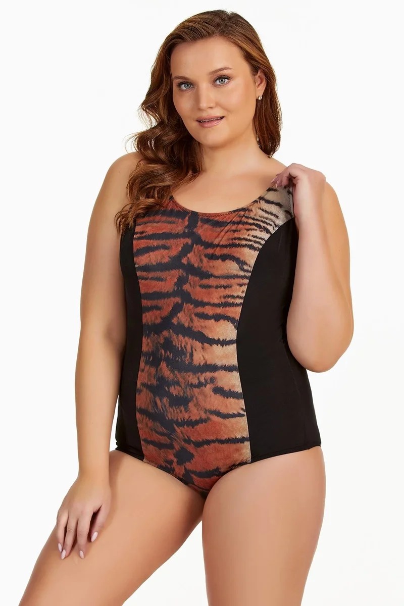 Argento 0269-9194 Kadın Büyük Beden Önü Desenli Mayo