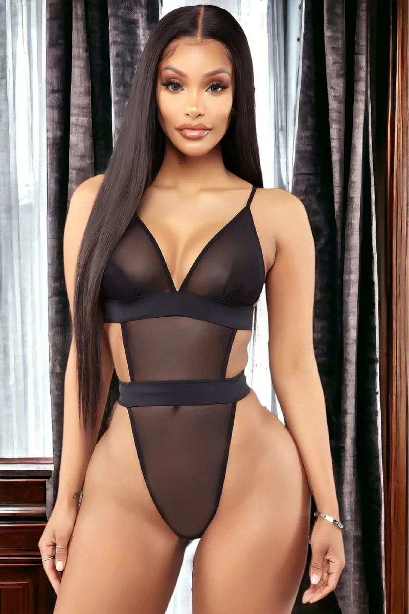 Kadın Tül Babydoll Bel Detaylı Gecelik