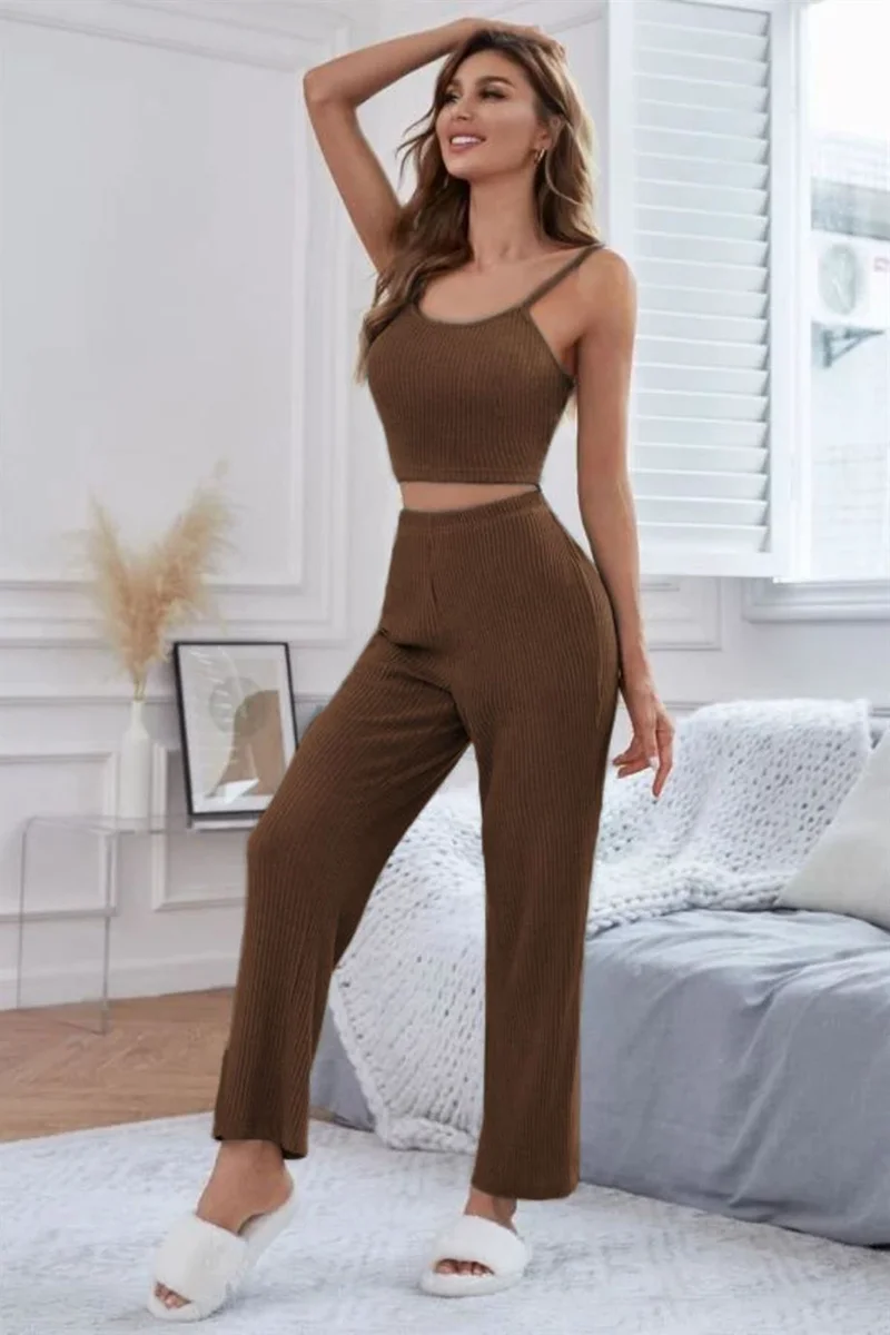 Viskon Kahverengi 6 Lü Trend Crop Takım 8066