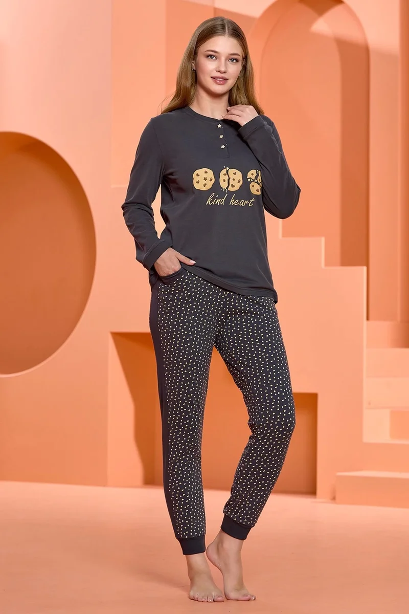 Aqua 25011 Kadın Uzun Kol Pijama Takımı