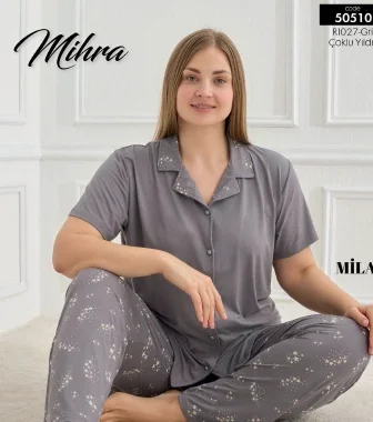 50510 Kadın Düğmeli Pijama Takımı