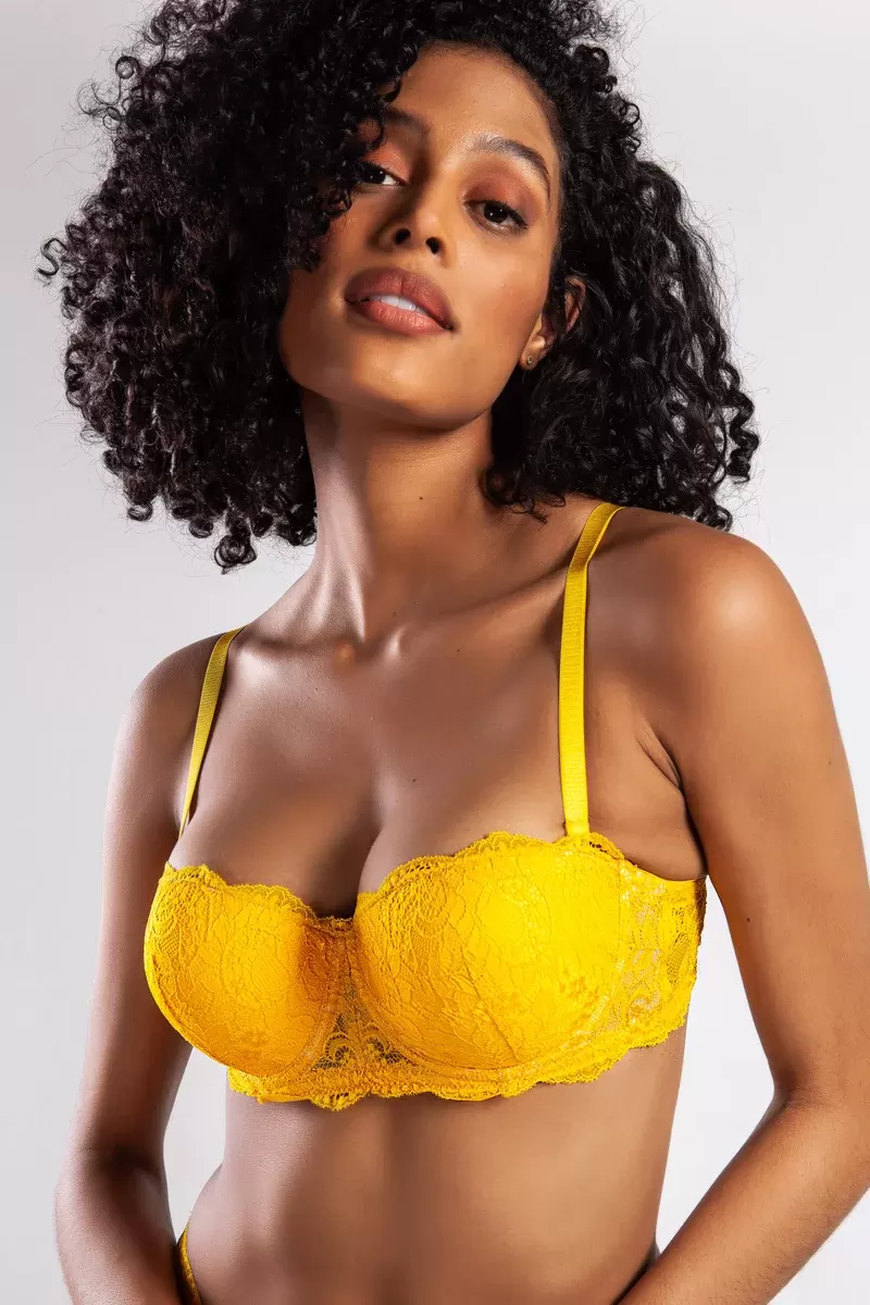 G.Colors Push Up Strapless Bra, Sarı Konforlu ve Şık Sütyen