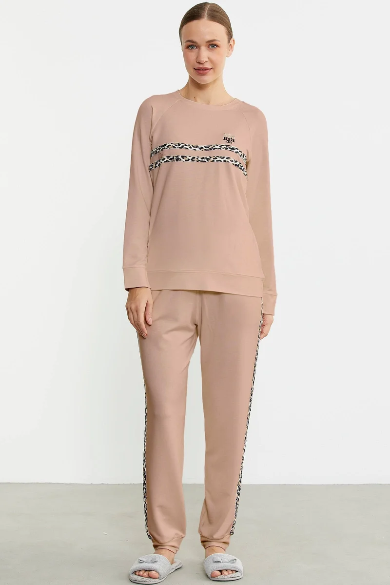 Sementa 76446 Leopar Çizgili Jogger Pijama Takım