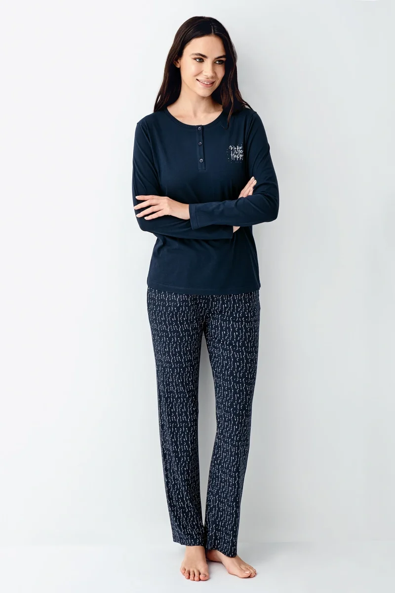 Arnetta 3429-X Kadın Battal Uzun Kol Pijama Takım