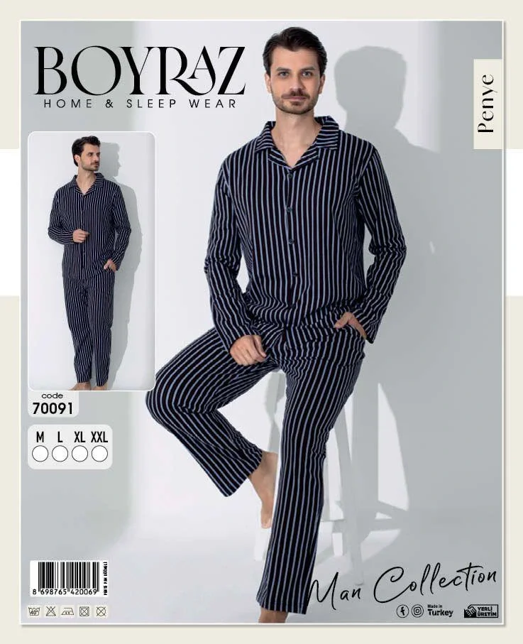 Boyraz 70091 Erkek Uzun Kol Penye Pijama Takımı