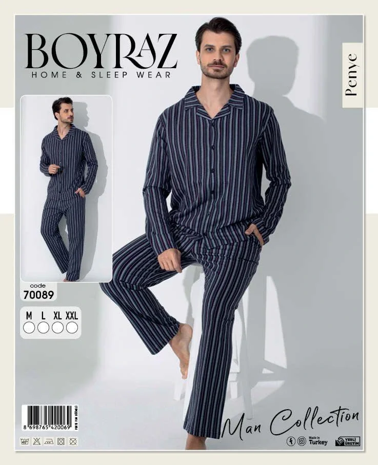 Boyraz 70089 Erkek Uzun Kol Penye Pijama Takımı