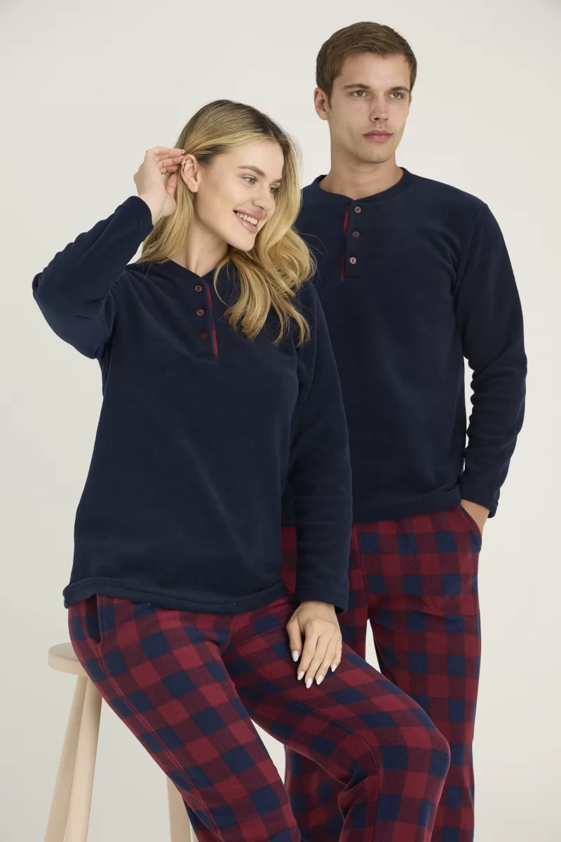 7304-K Kadın Midi Yaka Pijama Takım