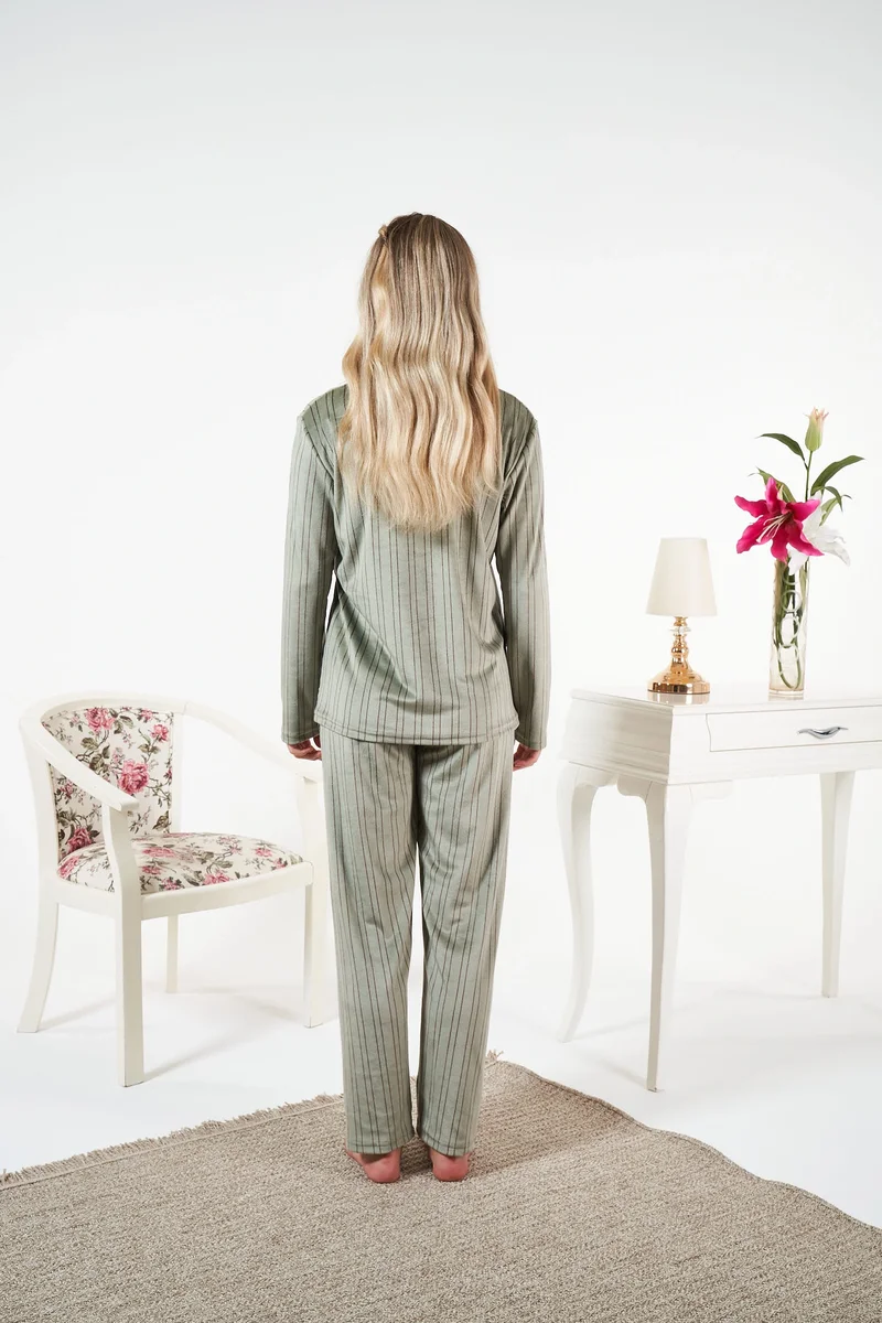 Estiva 25364 Gömlek Yaka Kadife Pijama Takımı