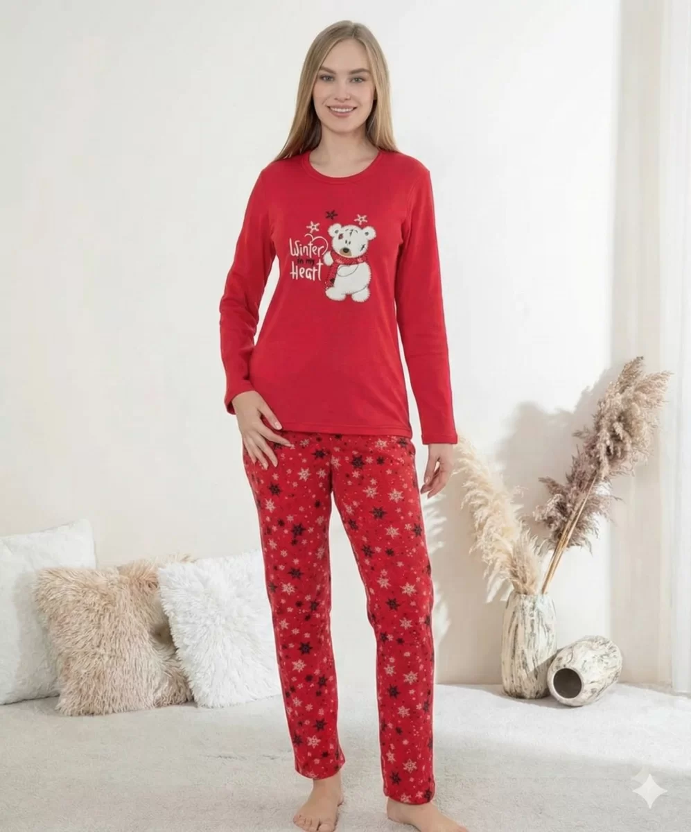 Boyraz 0414 Kadın Penye Uzun Kol Pijama Takımı