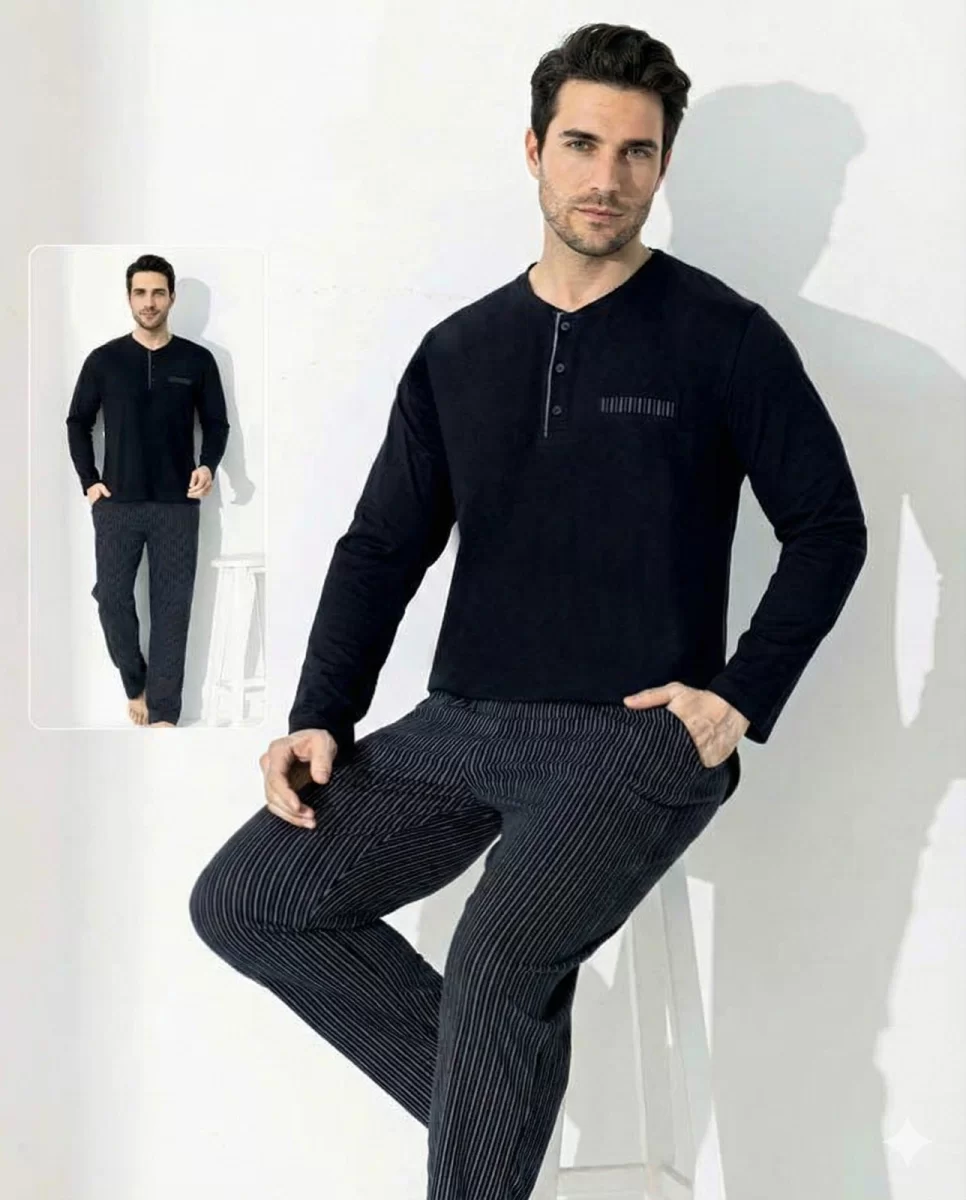 Boyraz 0690 Erkek Uzun Kol Penye Pijama Takımı