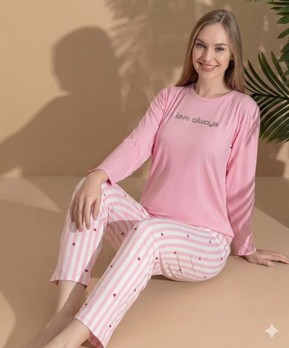 Boyraz ML-01022 Kadın Milan Uzun Kol Pijama Takımı