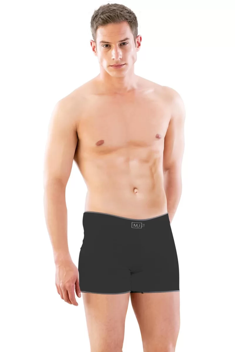 Siyah  2108 Seamless uzun Erkek Boxer