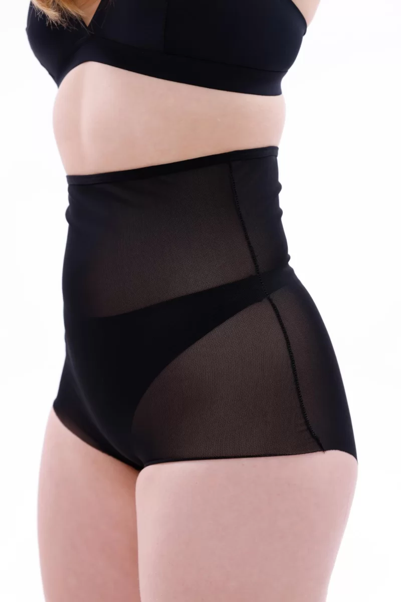 Siyah  2706 Lazer Tül Toparlayıcı Slip Hayalet Külot Korse