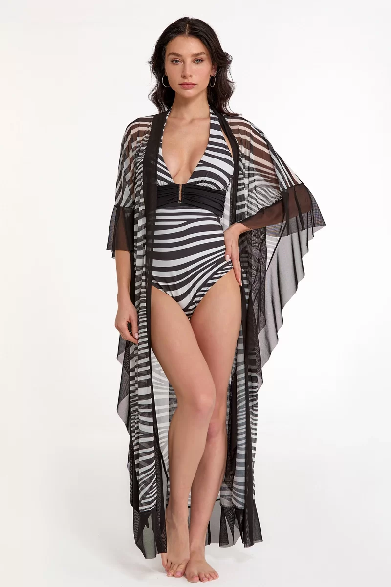 Argento 2153-3034 Kadın Kuşaklı Uzun Kaftan