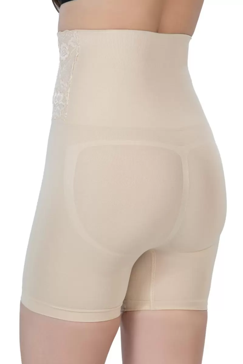 Ten  2091 Önü Dantelli Yüksek Bel Boxer Korse